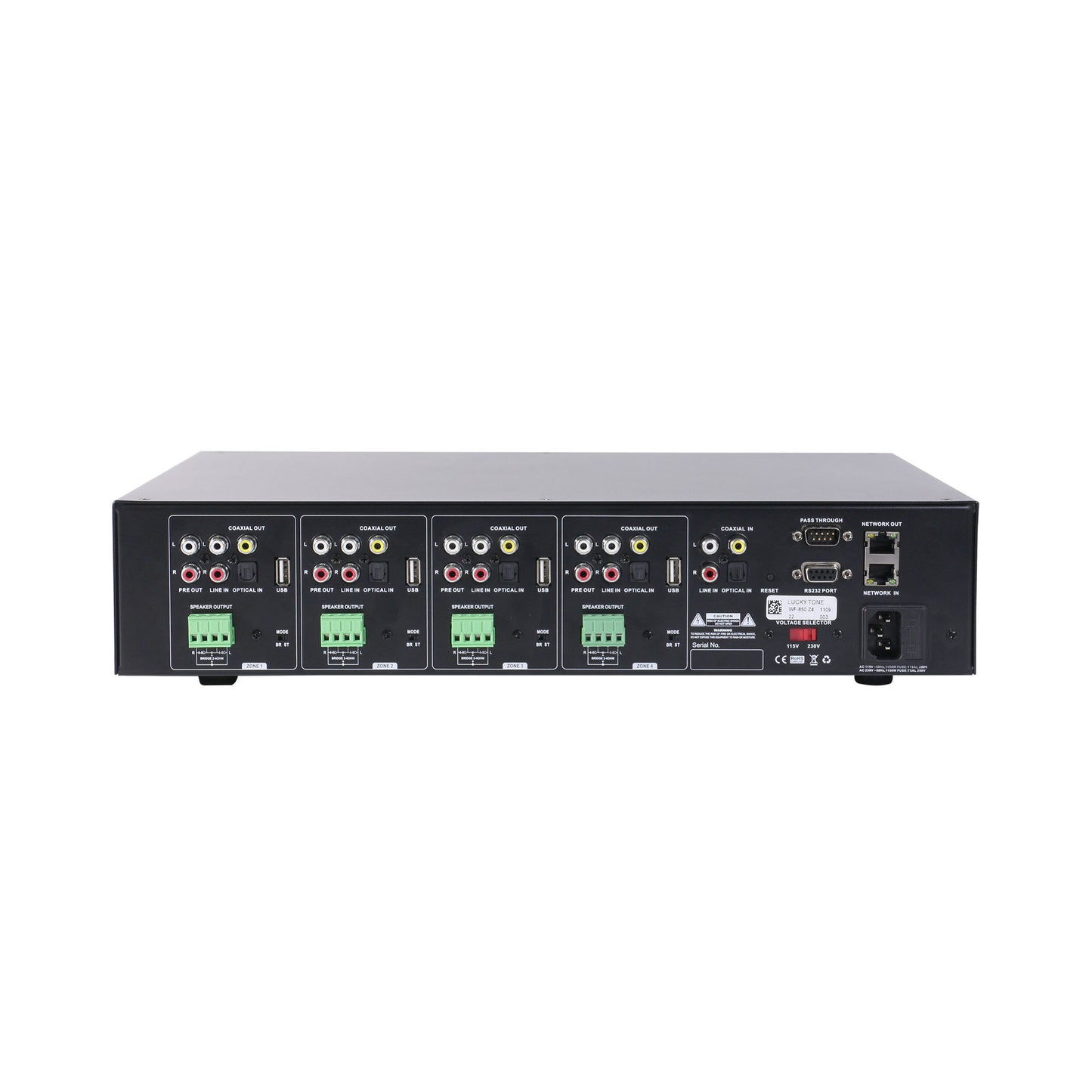 8-CH 4 Zone Stereo Network Amplifier