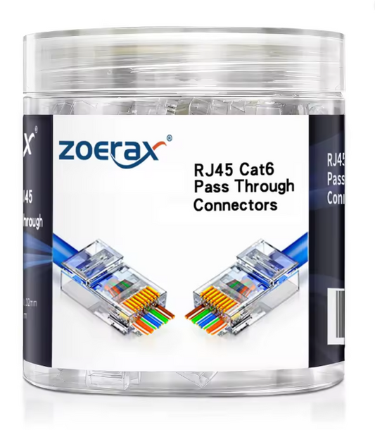 RJ45 PASS-THU Cat6 Crimp Plug(100pcs/box)